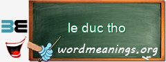 WordMeaning blackboard for le duc tho
